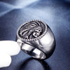 Retro Pirate Geometric Stainless Steel Ring For Men With Polishing Treatment