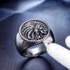 Retro Pirate Geometric Stainless Steel Ring For Men With Polishing Treatment