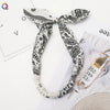 Retro Plaid Cloth Rabbit Ear Knot Headband With Steel Wire Support Handmade Elastic Hair Accessory For Women