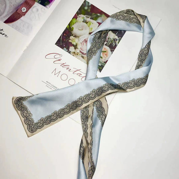 Retro Plaid Ribbon Hair Scarf Tie Long Hair Band Fashion Hair Accessory For Women