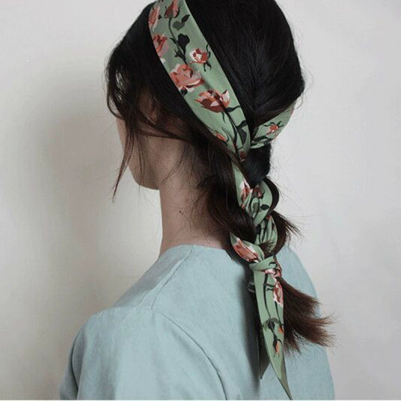Retro Plaid Ribbon Hair Scarf Tie Long Hair Band Fashion Hair Accessory For Women