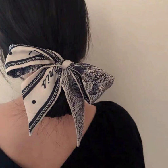 Retro Plaid Ribbon Hair Scarf Tie Long Hair Band Fashion Hair Accessory For Women