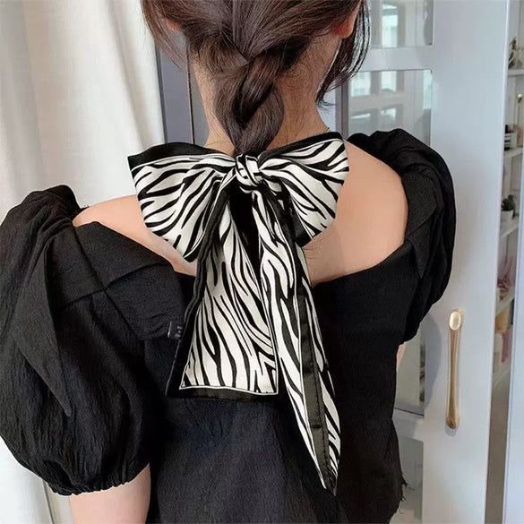Retro Plaid Ribbon Hair Scarf Tie Long Hair Band Fashion Hair Accessory For Women