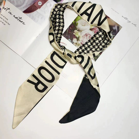 Retro Plaid Ribbon Hair Scarf Tie Long Hair Band Fashion Hair Accessory For Women