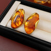 Retro Plastic Resin Geometric Earrings With Electroplating For Women