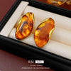 Retro Plastic Resin Geometric Earrings With Electroplating For Women