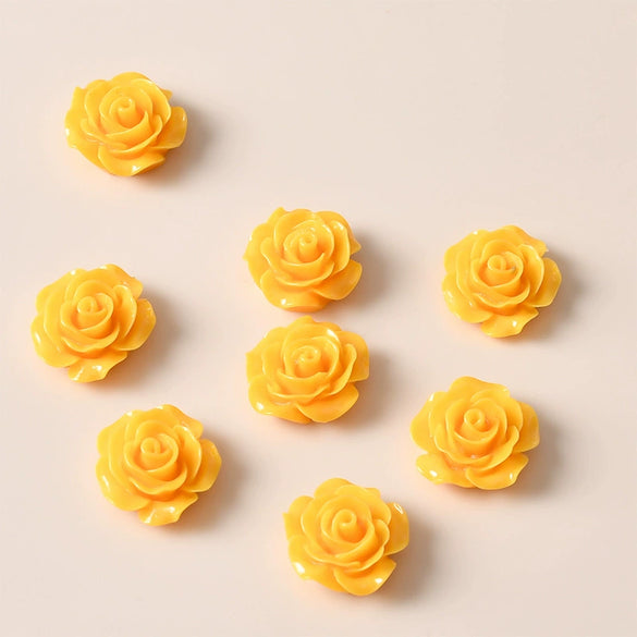 Retro Plastic Resin Oil Painting Rose Camellia Ear Stud Hair Accessories Jewelry