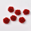 Retro Plastic Resin Oil Painting Rose Camellia Ear Stud Hair Accessories Jewelry