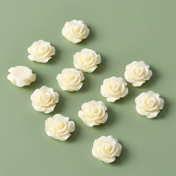 Retro Plastic Resin Oil Painting Rose Camellia Ear Stud Hair Accessories Jewelry