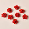 Retro Plastic Resin Oil Painting Rose Camellia Ear Stud Hair Accessories Jewelry
