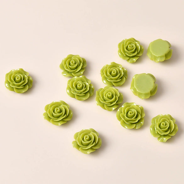 Retro Plastic Resin Oil Painting Rose Camellia Ear Stud Hair Accessories Jewelry