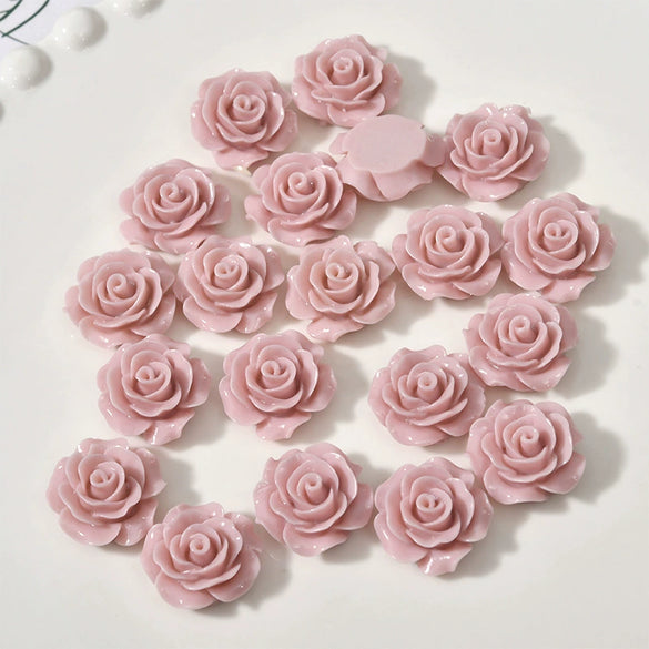 Retro Plastic Resin Oil Painting Rose Camellia Ear Stud Hair Accessories Jewelry
