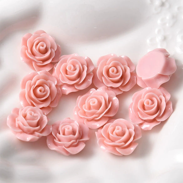 Retro Plastic Resin Oil Painting Rose Camellia Ear Stud Hair Accessories Jewelry