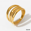 Retro Plating Gold Stainless Steel Ring For Women With Geometric Design And Fashionable Sense