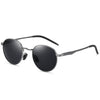 Retro Polarized Round Sunglasses Full Frame Metal Frame Unisex Colorful Reflective Sunshade Mirror