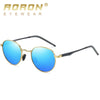 Retro Polarized Round Sunglasses Full Frame Metal Frame Unisex Colorful Reflective Sunshade Mirror