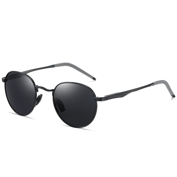 Retro Polarized Round Sunglasses Full Frame Metal Frame Unisex Colorful Reflective Sunshade Mirror