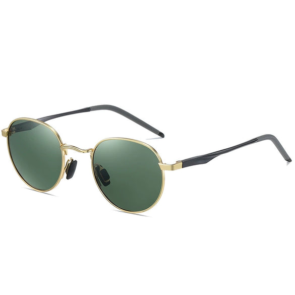 Retro Polarized Round Sunglasses Full Frame Metal Frame Unisex Colorful Reflective Sunshade Mirror