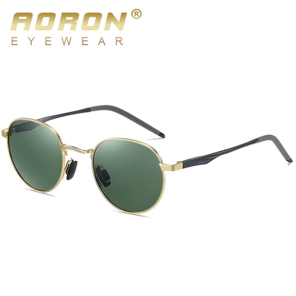 Retro Polarized Round Sunglasses Full Frame Metal Frame Unisex Colorful Reflective Sunshade Mirror