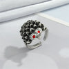 Retro Punk Butterfly Hedgehog Owl Frog Ring Female Ancient Silver Animal Open Ring