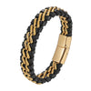 Retro Punk Color Block Titanium Steel Braid Bracelets