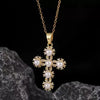 Retro Punk Cross Copper Geometric Pendant Necklace With Electroplating O Subchain For Unisex