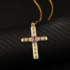 Retro Punk Cross Copper Geometric Pendant Necklace With Electroplating O Subchain For Unisex
