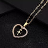 Retro Punk Cross Copper Geometric Pendant Necklace With Electroplating O Subchain For Unisex
