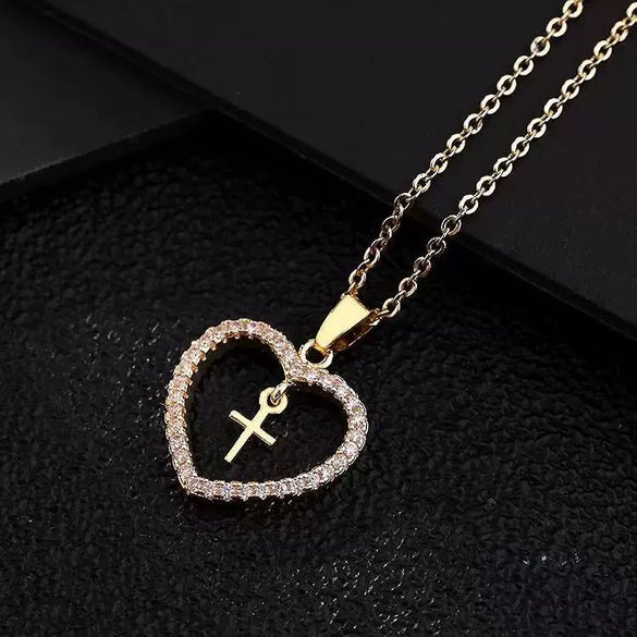 Retro Punk Cross Copper Geometric Pendant Necklace With Electroplating O Subchain For Unisex