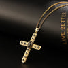 Retro Punk Cross Copper Geometric Pendant Necklace With Electroplating O Subchain For Unisex