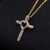 Retro Punk Cross Copper Geometric Pendant Necklace With Electroplating O Subchain For Unisex