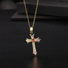 Retro Punk Cross Copper Geometric Pendant Necklace With Electroplating O Subchain For Unisex