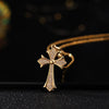 Retro Punk Cross Copper Geometric Pendant Necklace With Electroplating O Subchain For Unisex