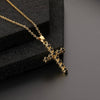 Retro Punk Cross Copper Geometric Pendant Necklace With Electroplating O Subchain For Unisex