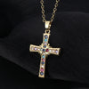 Retro Punk Cross Copper Geometric Pendant Necklace With Electroplating O Subchain For Unisex