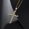 Retro Punk Cross Copper Geometric Pendant Necklace With Electroplating O Subchain For Unisex