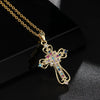 Retro Punk Cross Copper Geometric Pendant Necklace With Electroplating O Subchain For Unisex