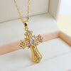 Retro Punk Cross Copper Geometric Pendant Necklace With Electroplating O Subchain For Unisex
