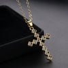Retro Punk Cross Copper Geometric Pendant Necklace With Electroplating O Subchain For Unisex