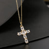 Retro Punk Cross Copper Geometric Pendant Necklace With Electroplating O Subchain For Unisex