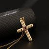 Retro Punk Cross Copper Geometric Pendant Necklace With Electroplating O Subchain For Unisex