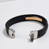Retro Punk Geometric 201 Stainless Steel Pu Leather Unisex Wristband Men Cord & Leather Bracelets