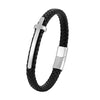 Retro Punk Geometric 316L Stainless Steel  Leather Men'S Wristband Men Cord & Leather Bracelets