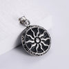 Retro Punk Hip Hop Stainless Steel Sun God Sunflower Doll Pendant Men's Necklace With Electroplating
