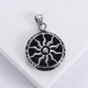 Retro Punk Hip Hop Stainless Steel Sun God Sunflower Doll Pendant Men's Necklace With Electroplating