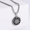 Retro Punk Hip Hop Stainless Steel Sun God Sunflower Doll Pendant Men's Necklace With Electroplating