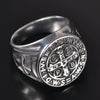 Retro Punk Men's Titanium Steel Cross Ring With Geometric Pattern And Electroplating Treatment