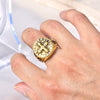 Retro Punk Men's Titanium Steel Cross Ring With Geometric Pattern And Electroplating Treatment