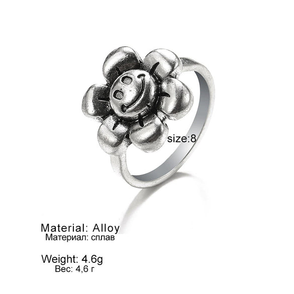 Retro Punk Style Alloy Cast Ring