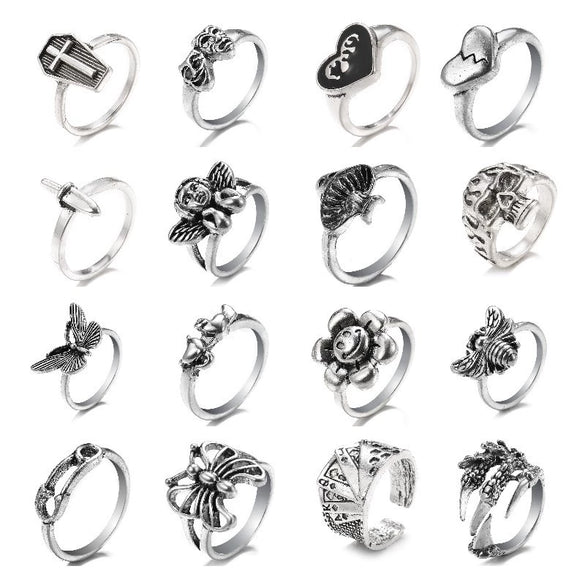 Retro Punk Style Alloy Cast Ring